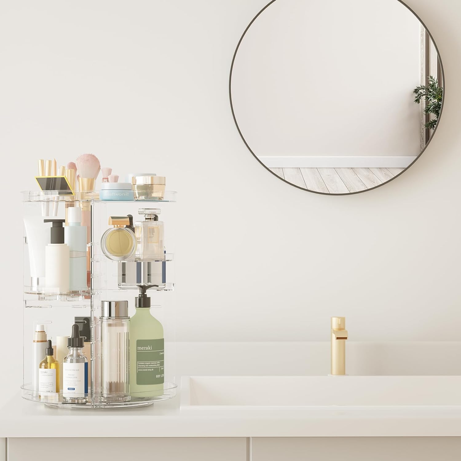 Rotating Makeup Organizer, Adjustable Layers Spinning Organizer, Cosmetic Display Case, Multi-Function Storage Carousel, Makeup Organizer, Makeup Holder, Makeup Stand Rotating Makeup Organizer, Adjustable Layers Spinning Organizer, Cosmetic Display Case, Multi-Function Storage Carousel, Makeup Organizer, Makeup Holder, Makeup Stand